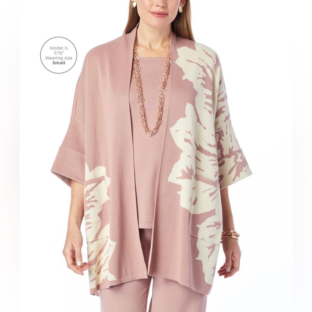 MarlaWynne Jacquard Knit Drama Topper